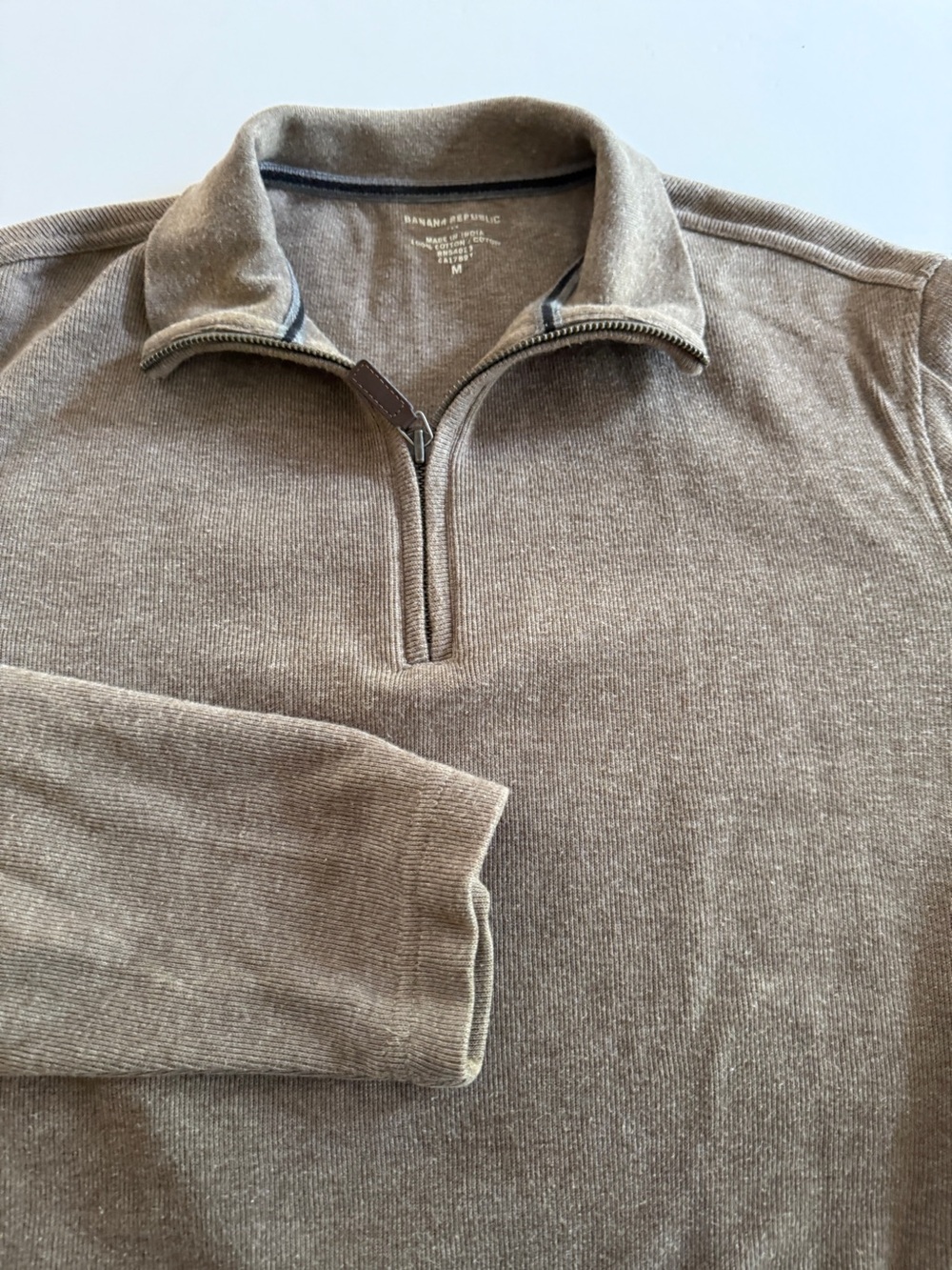 Banana Republic 100% Cotton Quarter-Zip Sweater | Men’s Medium | Elbow Patches